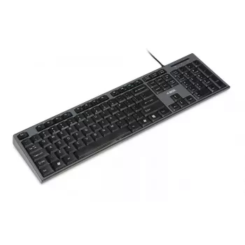 Vadu klaviatūras un peles komplekts IBOX IKMS606 — pilna izmēra QWERTY UK angļu klaviatūra, USB, melna, pele 800 DPI