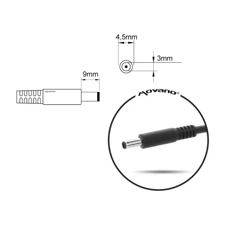 MITSU barošanas bloks 5ZM018 19,5V 3,34A ar 4,5×3,0 mm spraudni Dell klēpjdatoriem