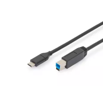 DIGITUS ASSMANN USB Type-C savienojuma kabelis, C tipa uz B, M/M, 2m 3A, 5GB 3.0 versija, melns