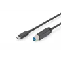 DIGITUS ASSMANN USB Type-C savienojuma kabelis, C tipa uz B, M/M, 2m 3A, 5GB 3.0 versija, melns
