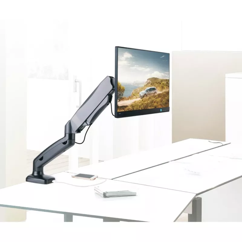 Techly ICA-LCD 514 monitora stiprinājums / statīvs 68,6 cm (27 collas) Galda Melns