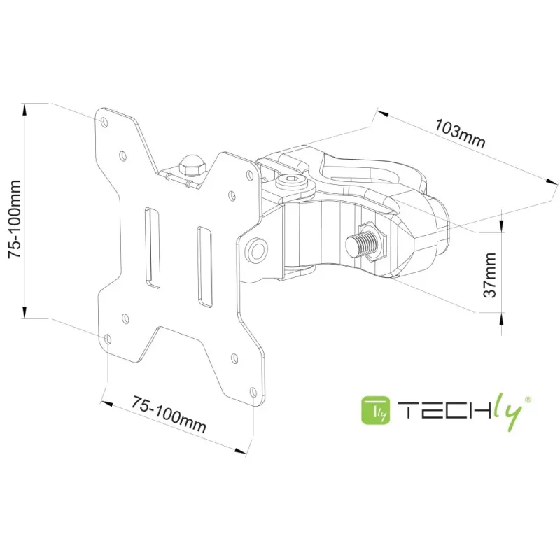 Techly ICALCD100BK Galds melns