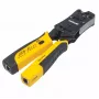 Intellinet Universal Modular Plug Crimping Tool and kabelis Tester, 2-in-1 Crimper and kabelis Tester: Cuts, Strips, Terminates and Tests, RJ45/RJ11/RJ12/RJ22