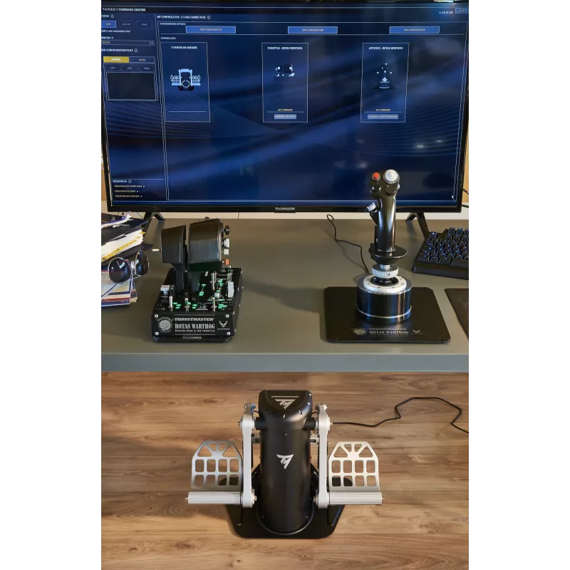 Thrustmaster TPR Rudder Melns, Silver USB Flight Sim Analogue PC