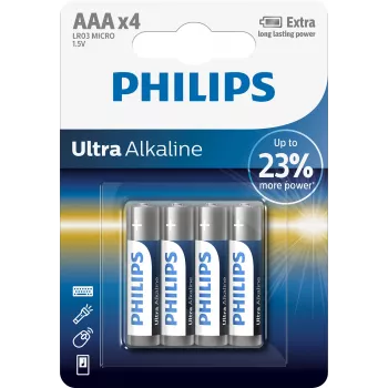 Vienreizlietojamā baterija Philips LR03E4B/10
