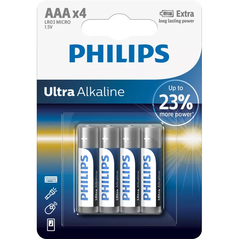 Vienreizlietojamā baterija Philips LR03E4B/10
