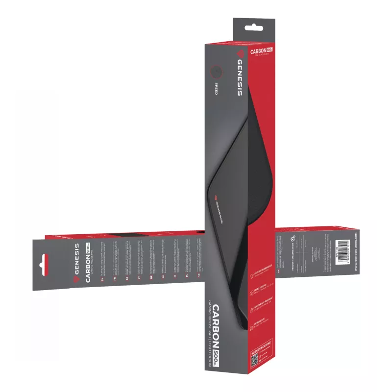 GENESIS Carbon 500 XL Logo spēļu peļu paliktnis melns