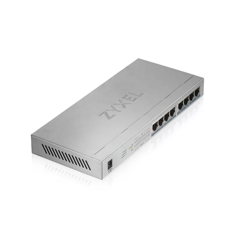 Zyxel GS1008HP Nepārvaldāms Gigabitu Ethernet (10/100/1000) barošana pa Ethernet (PoE) Pelēks