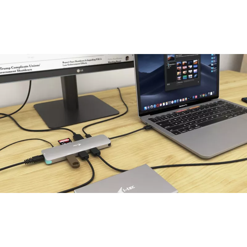 Dokstacija i-tec Metal USB-C Nano dokstacija 4K HDMI LAN strāvas padeve 100 W