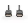 DIGITUS DisplayPort savienojuma kabelis, DP vīr./vīr., 2 m ar fiksatoru, DP, 1.1a atbilstīgs, melns