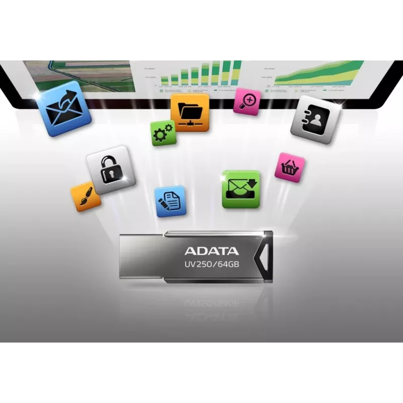ADATA UV250 USB zibatmiņa 32 GB USB Type-A 2.0 Sudraba