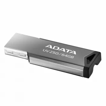 CompactFlash USB zibatmiņa ADATA UV250 64 GB, sudraba krāsā, 45.4×14.9×5.35 mm, 5.6 g