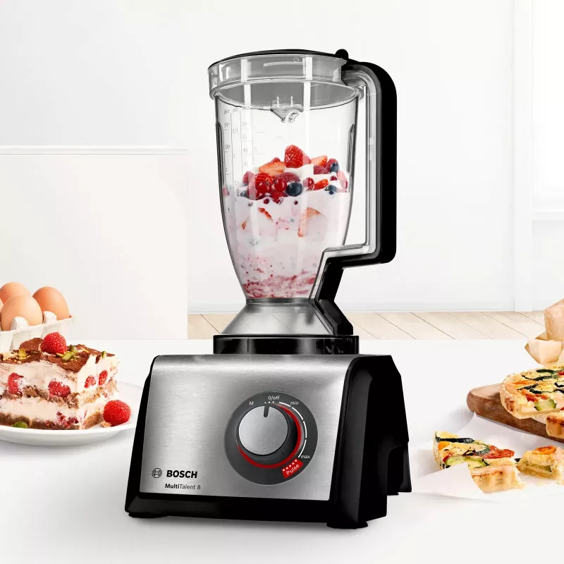 Bosch MC812M865 virtuves kombains 1250 W 3,9 L melns, nerūsējošais tērauds