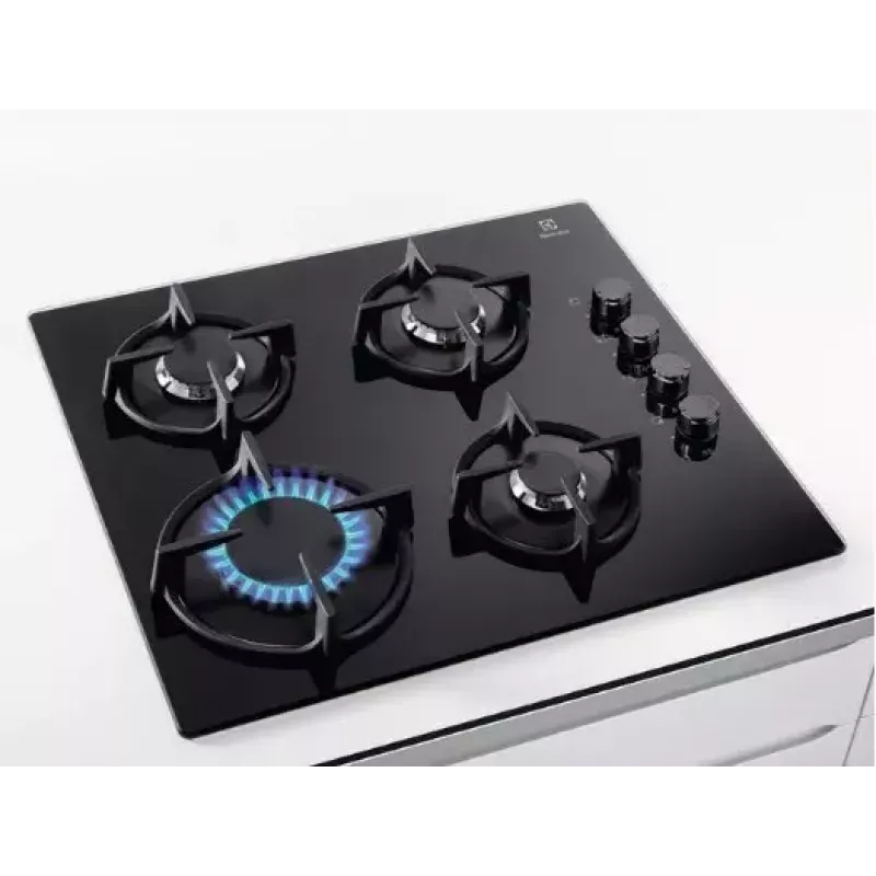 Electrolux EGG6407K Melna iebūvējama 59 cm gāzes plīts ar 4 degļiem