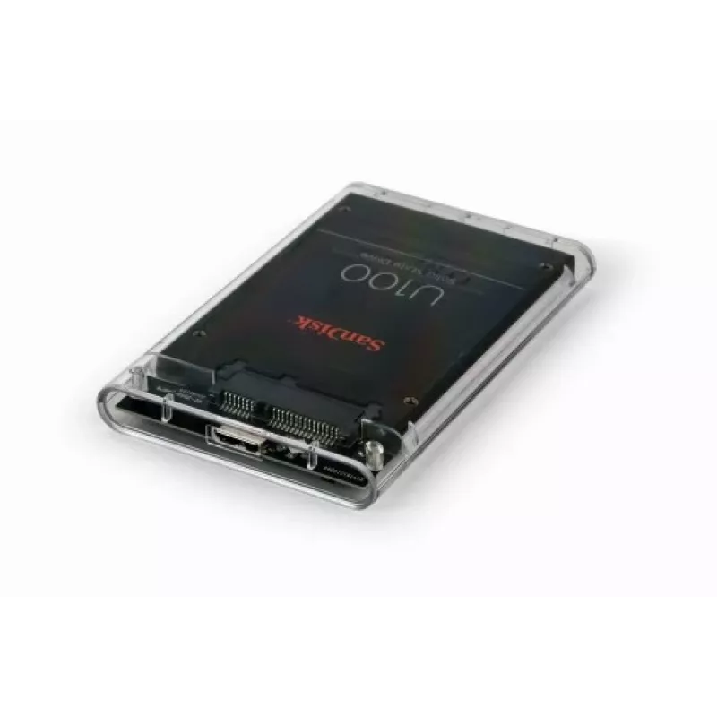 GEMBIRD USB 3.0 2,5 collu SATA HDD korpuss 9,5 mm diskam, caurspīdīga plastmasa