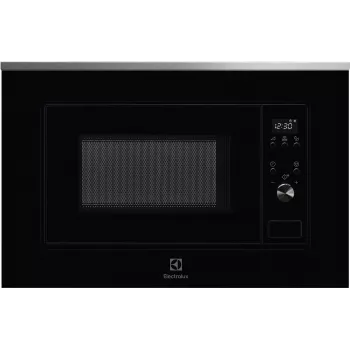 Solo mikroviļņu krāsns Electrolux LMS2203EMX — 700 W, 20 L, nerūsējošais tērauds/melns, iebūvējama (56×35×38 cm)