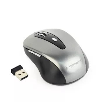 GEMBIRD Bezvadu pele optiskā MUSW-4B-04-BG - 4 pogas melna/spacepelēka