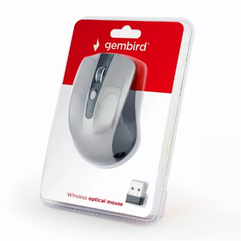 GEMBIRD Bezvadu pele optiskā MUSW-4B-04-BG - 4 pogas melna/spacepelēka