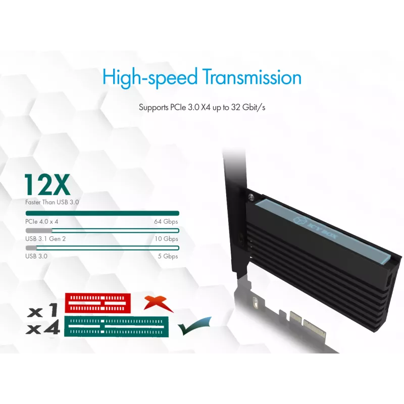 ICY BOX IB-PCI214M2-HSL interfeisa kartes/adapteris iekšējais M.2