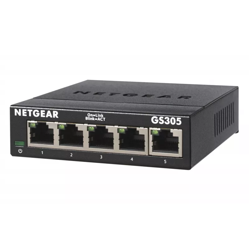 NETGEAR GS305 Nepārvaldāms L2 Gigabit Ethernet (10/100/1000) Melns