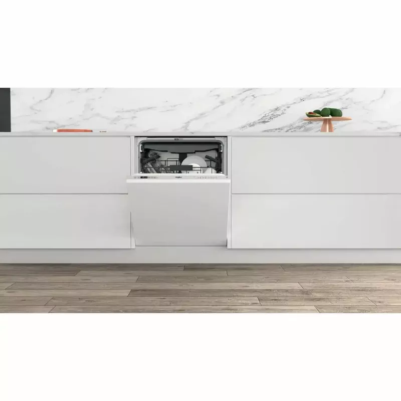 Daļēji iebūvējama trauku mazgājamā mašīna WHIRLPOOL WIC 3C26 F — 60 cm, 14 komplekti, 46 dB, Energoklase E