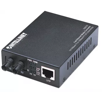 Intellinet Fast Ethernet mediju pārveidotājs, 10/100Base-Tx uz 100Base-Fx (ST) daudzmodu, 2 km (1,24 jūdzes)