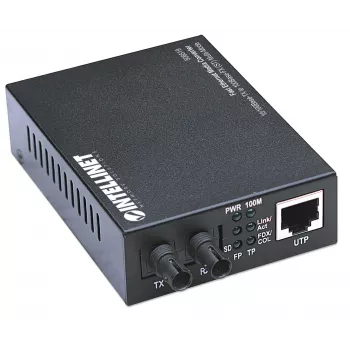 Intellinet Fast Ethernet mediju pārveidotājs, 10/100Base-Tx uz 100Base-Fx (ST) daudzmodu, 2 km (1,24 jūdzes)