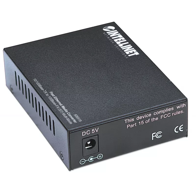 Intellinet Fast Ethernet mediju pārveidotājs, 10/100Base-Tx uz 100Base-Fx (ST) daudzmodu, 2 km (1,24 jūdzes)