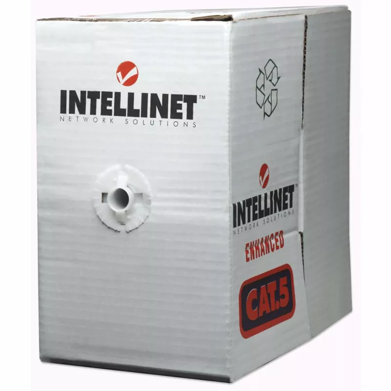Intellinet tīkla kabelis vairumā Cat6, 23 AWG, viendzīslas vads, 305 m, pelēks, CCA, U/UTP, kaste