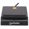 Kontaktviedkaršu lasītājs MANHATTAN 102049 — USB 2.0, kabelis 1,05 m, melns, ABS korpuss