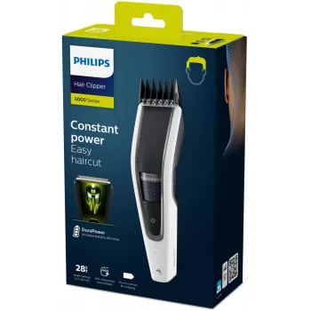 Philips 5000 sērijas HC5610/15 matu griešanas mašīna / bārdas trimmeris, melns, balts 28 Niķeļa-metāla hidrīds (NiMH)