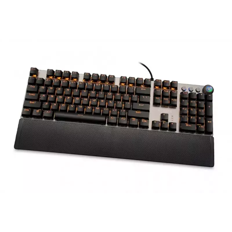 Vadu mehāniskā spēļu tastatūra IBOX AURORA K-4 — QWERTY, 108 taustiņi, regulējams LED fona apgaismojums, ūdensizturīga, USB, 1,6 m kabelis