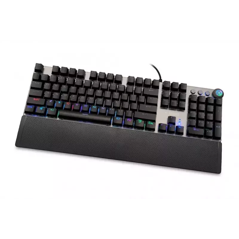 Vadu mehāniskā spēļu tastatūra IBOX AURORA K-4 — QWERTY, 108 taustiņi, regulējams LED fona apgaismojums, ūdensizturīga, USB, 1,6 m kabelis