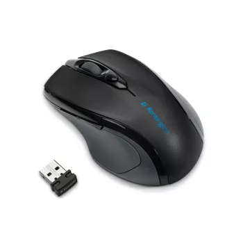 Kensington Pro Fit Mid-Size bezvadu pele, labā roka, optiskā, RF bezvadu, 1600 DPI, melna