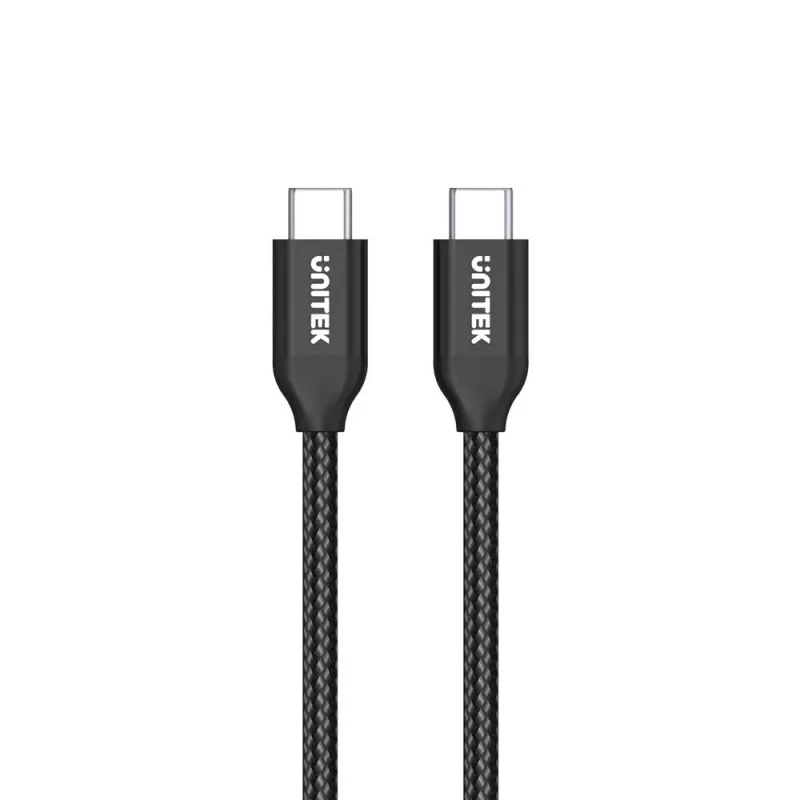 USB-C uz USB-C kabelis Unitek C14059BK — 2 m, 5 A, 20 V, 480 Mbit/s, melns