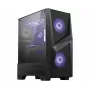 MSI MAG FORGE 100M vidējais torņa spēļu datora korpuss 'Melns, 2x 120mm RGB PWM ventilators, 1x 120mm ventilators, 1-6 RGB centrmezgls, rūdīta stikla panelis, ATX, mATX, mini-ITX'