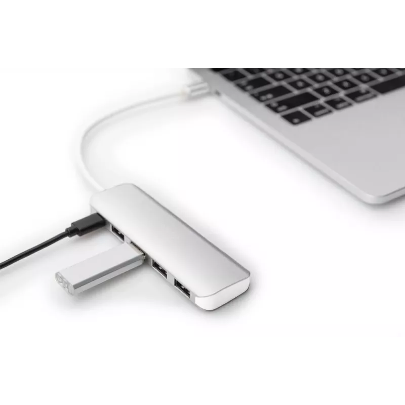 DIGITUS USB-C HUB 4-Port PD 4x USB 3.0, 1x PD Charging, pelēka