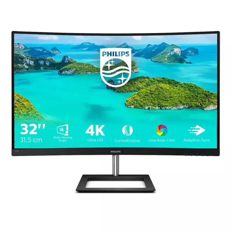 Philips E Line 328E1CA/00 datora monitors 80 cm (31,5 collu) 3840 x 2160 pikseļi 4K Ultra HD LCD Melns