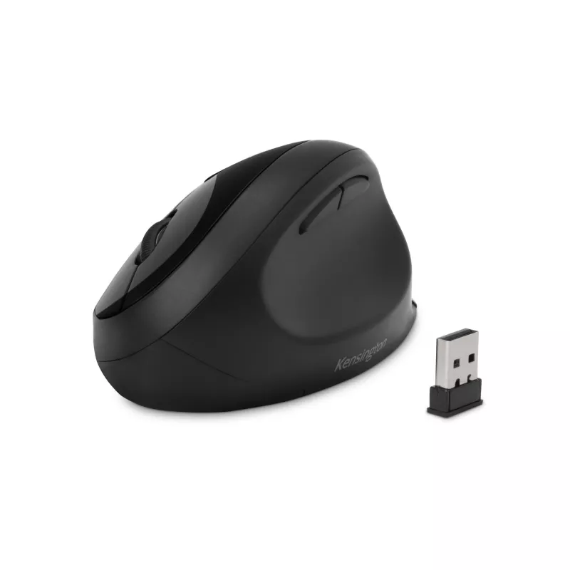 Kensington Pro Fit Ergo bezvadu pele — melna, labā roka, RF bezvadu + Bluetooth, 1600 DPI, melna