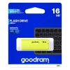 USB zibatmiņa GOODRAM UME2 16 GB, USB 2.0 Type-A, dzeltena, 51×21 mm