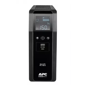 APC Back-UPS Pro, 1600VA/960W, Tower, 230V, 8x IEC C13 ligzdas, sinusoidāls vilnis, AVR, USB A un C porti, LCD, lietotāja nomaināms akumulators