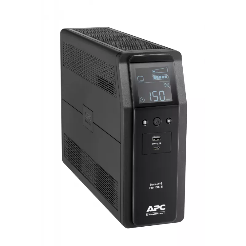 APC Back-UPS Pro, 1600VA/960W, Tower, 230V, 8x IEC C13 ligzdas, sinusoidāls vilnis, AVR, USB A un C porti, LCD, lietotāja nomaināms akumulators
