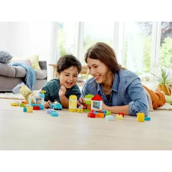 LEGO DUPLO ķieģeļu kaste 10913 — 65 elementu krāsains būvbloku komplekts mazuļiem, vecums 1.5+