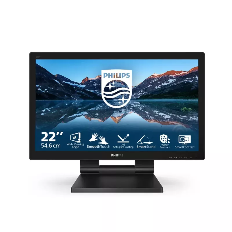 Philips 162B9T/00 datora monitors 39,6 cm (15,6 collu) 1366 x 768 pikseļi HD LCD skārienekrāns Melns