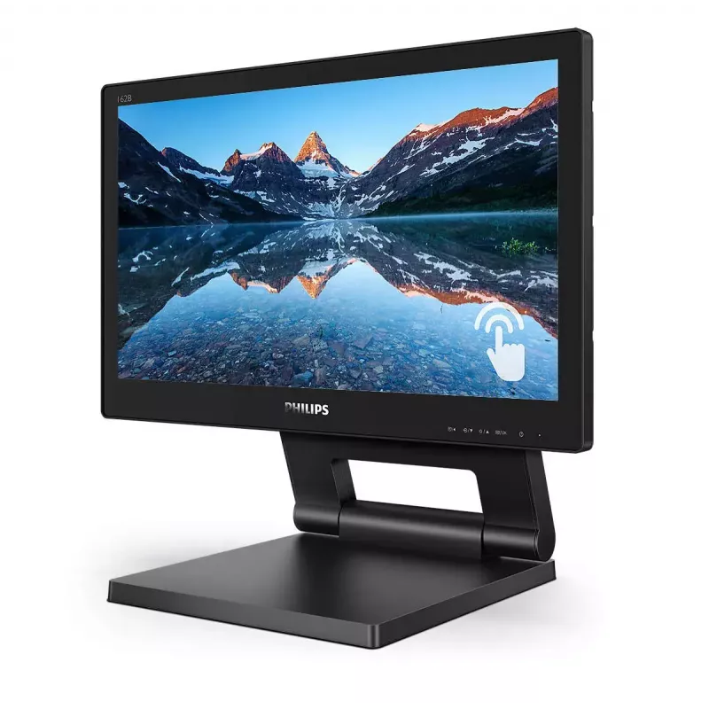 Philips 162B9T/00 datora monitors 39,6 cm (15,6 collu) 1366 x 768 pikseļi HD LCD skārienekrāns Melns