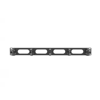 Kabeļu pārvaldības panelis LANBERG AK-1205-B, 1U metāla, 19 collu (482,6 mm) platums, 80 mm dziļums, melns