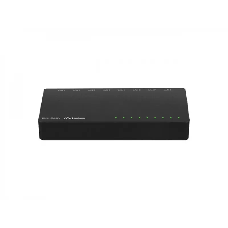 LANBERG Slēdzis Dsp2-1008-12v 8x 1gb/s Nepārvaldāms Gigabit Ethernet Galddators 12v