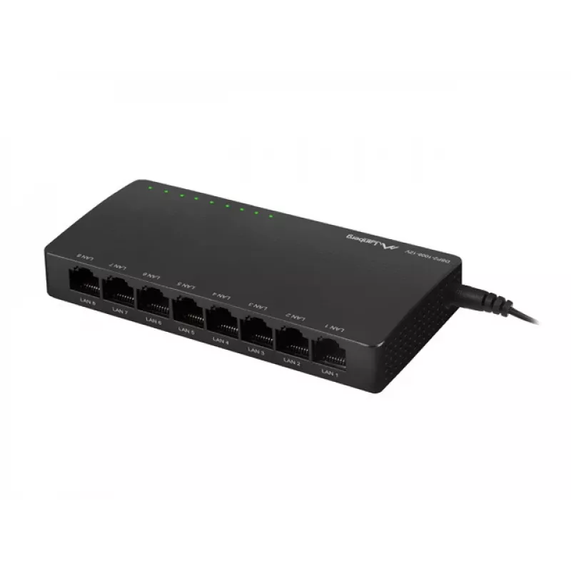 LANBERG Slēdzis Dsp2-1008-12v 8x 1gb/s Nepārvaldāms Gigabit Ethernet Galddators 12v