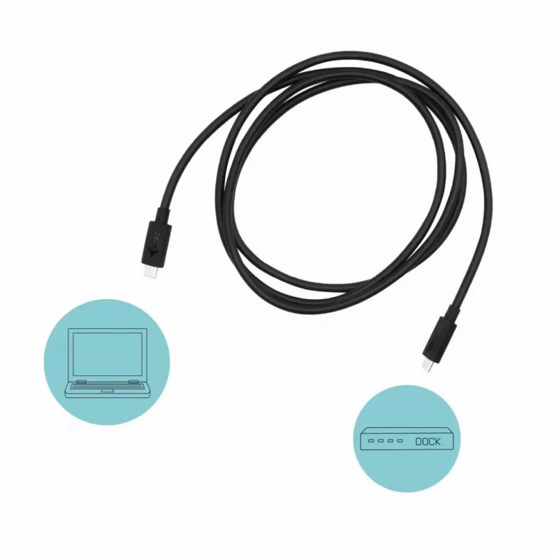 i-tec Thunderbolt 3 – klases kabelis, 40 Gbps, 100 W strāvas padeve, saderīgs ar USB-C, 150 cm