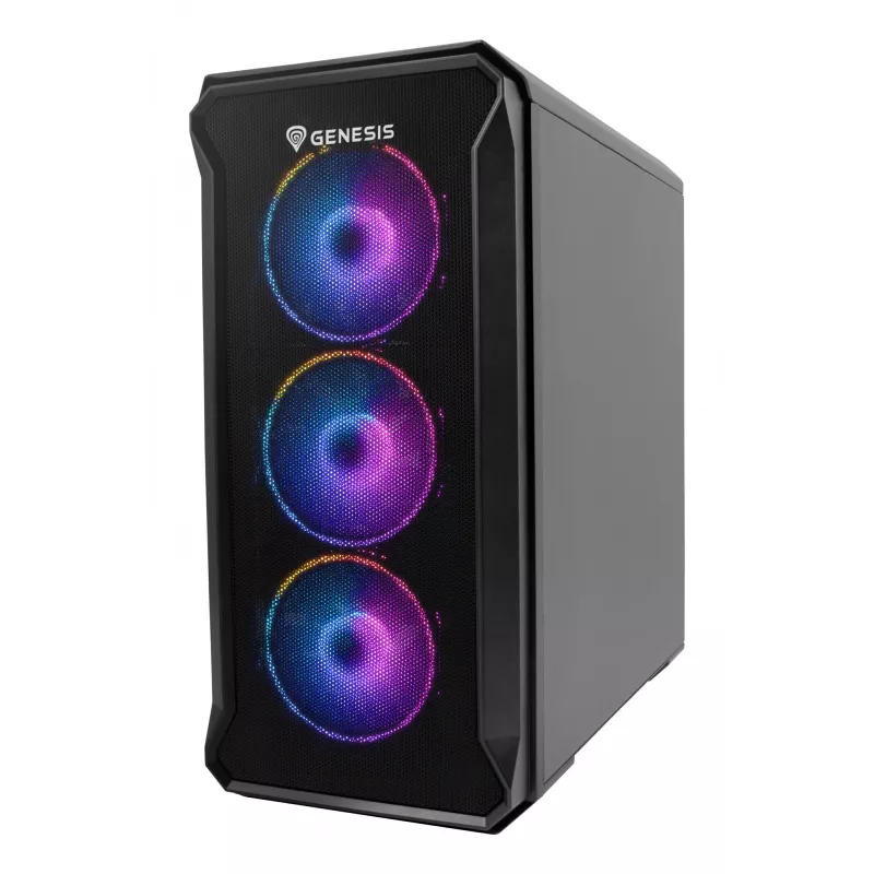 GENESIS Irid 503 ARGB Micro Tower Melns, Caurspīdīgs